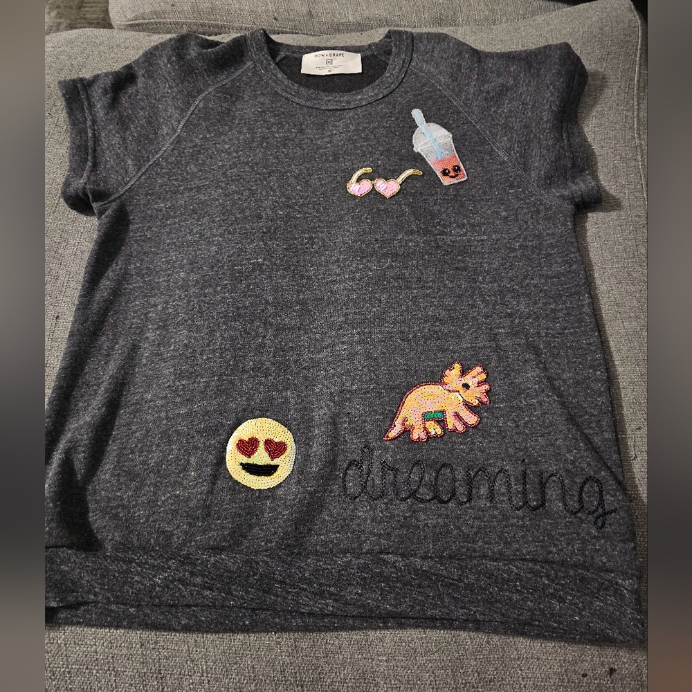 Bow & Drapr Gray Sequence Shirt.